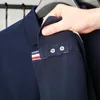 Męska Polos Luksusowa wysokiej jakości koszula polo wiosenna jesień bawełna klapy w paski z nadrukiem Koreańska koszulka Business Casual T-shirt