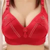 Bras 36-50 D Plus Size Lace Floral For Women Solid Color Seamless Large Top Breathable Wireless Underwear Brassiere