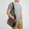 فاخرة ذات علامات تجارية عالية الجودة من الجلد المربع المربع عبر الكتف Crossbody Designer Man Brand Messenger Facs for Men