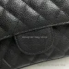 Saco de designer bolsa de ombro sacos de corrente designers bolsa 1: 1 espelho qualidade mulheres clássico luxo aleta saco caviar sacos de couro de grão de diamante grande capacidade