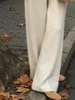 Frauen Hosen 2024 Herbst/Winter Birne-förmigen Körper Dünne Stricken Breite bein Dicke Drapierte Casual Gerade bein Pantalones De Mujer