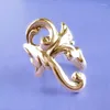 Rug oorbellen Huitan bloem ontwerp oor manchet voor vrouwen zilver kleur/goud kleur niet-piercing stijlvolle clip cadeau vintage sieraden