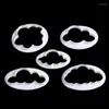 Baking Moulds 5Pcs 3D Cloud Plastic Fondant Cutter Cake Mold Sugarcraft Decorating Tools Vintage Plaque Frame Cookie Set