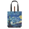 Sacs de rangement personnalisés peinture à l'huile en Polyester Van Gogh, fourre-tout imprimé, sac de courses réutilisable pour épicerie, épaule maison