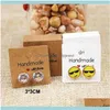 food Tray Packaging & Jewelrydiy White Brown Handmade Stud Cute Square Jewelry Packing Display Earring Package Card 500Pcs Per Lot260B