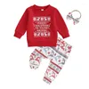 Ensembles de vêtements 2024-09-22 Lioraitiin 0-3Y enfant en bas âge enfant bébé fille vêtements de noël ensemble à manches longues lettre sweat flocon de neige wapiti pantalon