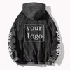 Your OWN Design Brand /Picture Custom Printed Men Women DIY Hoodies Vintage Wash Cotton Sweatshirt Casual Loose Y2K Clothes 240119