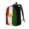 Ryggsäck färgglada tryck kurdistans flagga pojke polyester sport ryggsäckar julklapp lätt kawaii skolväskor ryggsäck