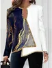 Kvinnors blusar 2024 Spring 3D Digtal Print Floral Casual V-Cut Long Sleeve Asymmetrical Hem Daily Top Y2K Clothes Fashion Woman Woman