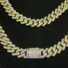 Hip Hop Sieraden 14mm Iced Out Moissanite Diamond Gold Cubaanse Ketting 925 Sterling Zilveren Ketting Miami Cubaanse Link Chain