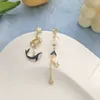 Boucles d'oreilles pendantes 1 paire, Animal mignon baleine pour femmes, mode asymétrique gland filles, décor de fiançailles, cadeaux d'anniversaire