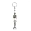 Keychains Mermaid Keychain Key Ring Metal Chain Jewelry Antique Silver Color Plated Dancing