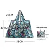 Sacos de compras Dobrável Tamanho Grande Grosso Nylon Grande Tote Eco Reutilizável Poliéster Portátil Ombro Bolsas Femininas Bolsa Dobrável