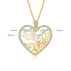 Collane personalizzate Muliname Color Mixed Heart Collana personalizzata Family Tree of Life Name Dono gioielli a ciondolo per le donne