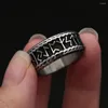 Cluster Ringen Eenvoudige Vintage Rvs Viking Rune Ring Voor Mannen Vrouwen Mode Celtics Knoop Paar Amulet Sieraden Gift Drop