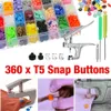 Новые 24 цвета, плоскогубцы с металлическими застежками, кнопка Kam T5 snap 360 T5, пластиковые кнопки из смолы, тканевые пресс-клещи, набор инструментов Y208H