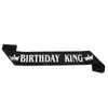 Party Decoration 1pc Birthday King Queen Stain Sash For Men Women Boy Girl Adult Happy Anniversary Supplies