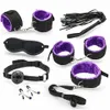 Sex Bondage Kit 7 PCS Vuxen Games Set Handcuff Foot Cuff Whip Rope Blindboende For Par Erotic Toys Products 240130