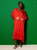 Женские купальники 2024, повседневный красный кафтан с вышивкой фламинго, большие размеры, летнее платье с v-образным вырезом и коротким рукавом, женская пляжная одежда, купальный костюм, накидка