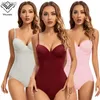 Bras Breast Form Dark Red Thong Bodysuit Body Shaper Strappy Bralette Bras for Women Sexy Bra Black Lingerie With Underwire Cup Shapewear YQ240203