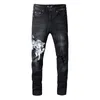 Jeans firmati per pantaloni da uomo Jeans viola Fit Denim Pantaloni con stampa di lettere Uomo Streetwear Jeans firmati di grandi dimensioni 746