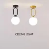 Deckenleuchten Led Nordic Glas Lampe Gold Schwarz Gang Licht Flur Eingang Foyer Treppe Korridor Garderobe Hause Dekoration Leuchte