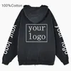 Hoodies masculinos seu próprio design marca logotipo/imagem personalizado zip up vintage lavagem algodão camisolas unisex texto diy impresso zíper jaquetas