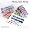 Nagelkonstdekorationer 12Grids 3D Glass Crystal Rhinestone Non Fix flatback Round Bead smycken Charm Gem Stones Diamond Manicure Parts D OTG7Z