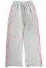 Pantaloni da donna HOUZHOU Harajuku Kawaii strisce rosa pantaloni sportivi da donna stile giapponese dolce simpatico gatto ricamo pantaloni morbido Gril Y2k 2024