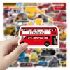 Gift Wrap 50/100Pcs INS Cartoon Truck Vehicle School Bus Roller Stickers PVC Waterproof Decals For Kids Boys Girls Toys Gifts