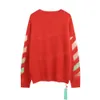 Męskie designerskie białe swetry bluzy pullover długie rękawy bluza dzianina Kobiety High Street Tops Crewneck luźna strzałka drukowana strefa streetwear