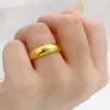 Baifu s Pure Plated Real 18k Yellow Gold 999 24k En Faced Men and Womens Wedding Couples; Ring for a Long Time Never Fade Jewel 240125