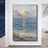 Handgemaakte zeegezicht kunst foto moderne woonkamer decoratie olieverfschilderij getextureerde zee landschap kunst foto's wandkleden kunstwerk 240127