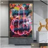 Paintings Abstract Street Art Middle Finger Canvas Painting Vintage Iti Posters And Print Wall Picture For Living Room Home Drop Deliv Dhe2D