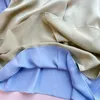 Kvinnor Blusar Top End Women Fashion Silk Long Sleeve Pearl Button Blue Elegant Lady All Match O-Neck Pullover Slim Shirts