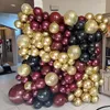 Party Decoration 134pcs Black Gold Confetti Balloons Garland Arch Kit Burgundy Balloon Birthday Bridal Shower Wedding Marriage