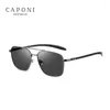 Sunglasses CAPONI Pochromic For Men Alloy Carbon Firber Polarized Sun Glasses UV400 Original Brand Design Shades BS23027