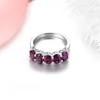 Bagues de cluster Naturel Rhodolite Garnet Solide Sterling Argent 2.8 S Véritable Pierre Précieuse Rose Femmes Style Exquis Cadeau De Mariage