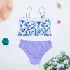 Damskie stroje kąpielowe 2-14 lata nastolatki Dwie kawałki kostium kąpielowy Wysokiej jakości motyle drukują dzieci bikini w kwiecistej odzieży dzieci