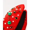 헤어 클립 1pc 크리스마스 여자 비즈 와이드 밴드 패션 땀 빨간 녹색 라인 스톤 헤드 밴드 레이디 여성 액세서리