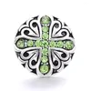 Bracelets de charme 5pcs / lot vert 18mm Snap Bijoux Bouton Lot Fleur Hibou Croix Boutons En Métal Fit Bracelet