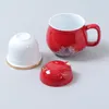 Muggar Portable Tea Set med Case Lucky Cat Teapot och Cup Making Travel Outdoor Chinese Supplies