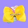 8 pouces jojo siwa coiffure arc couleur solide avec clips carcard métal logo filles géant arc-en-ciel accessoires capillaires accessoires à cheveux hair 7863146