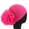 Roupas étnicas Mulheres Hijabs Grande Flor Turbante Hairwrap Elástico Pano Faixas de Cabelo Chapéu Beanie Senhoras Muçulmanas Perda Sólida Lenço Cap Headpiece