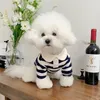 Hundebekleidung Sommer-Hunde-Shirt für Welpenkleidung Bichon Frise Kleine und mittlere Chihuahua-Streifen-Sweatshirt Kühlweste