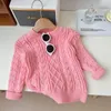 Zestawy odzieżowe Koreański wiosenny garnitur dla dziewcząt Pink Knit Shirt Swater Pantie
