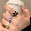 Cluster Ringe KADRUFI Lustige Y2K Anime Tier Katze Monster Big Eye Finger Frauen Männer Bunte Mode Punk Ring Schmuck Anillos geschenk