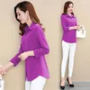 Women's Blouses Korean Solid Color Casual Ladies Clothes 2024 Spring POLO Collar Tops Women Single Breasted Long Sleeve Shirt