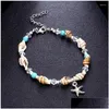 Bracelets de cheville perles de coquillage étoile de mer pour femmes plage cheville jambe bracelet à la main bohème pied chaîne boho bijoux sandales cadeau livraison directe ots2b