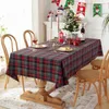 Plaid Christmas Decoration Coll Color Tkana poliestru Bawełniana Czerwona Zielona okładka stołowa do domowej imprezowej jadalni dekoracje 240131